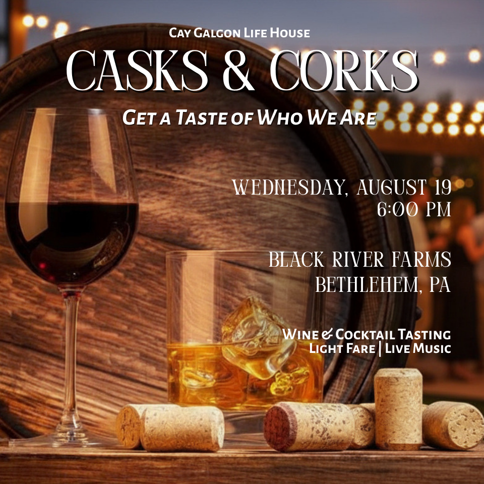 Website Event (Square Image) (1) Casks & Corks Invitation, inviting guests to join August 19th at 6pm at Black River Farms